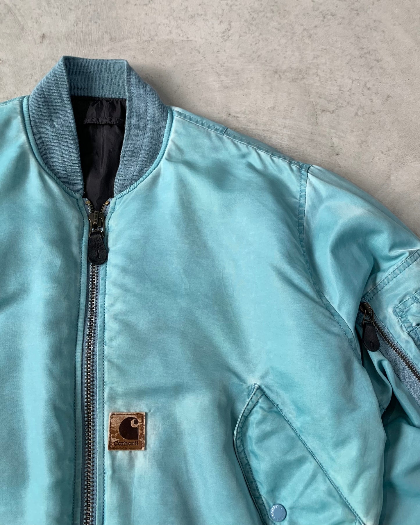 Vintage Uniqe Bomber Jacket / Carhartt Logo Custom